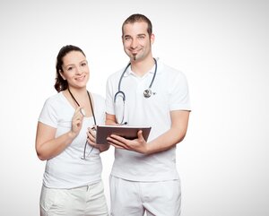 Teilnehmer der Pflegeausbildung