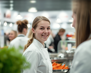 Kochlehrling lächelt in die Kamera